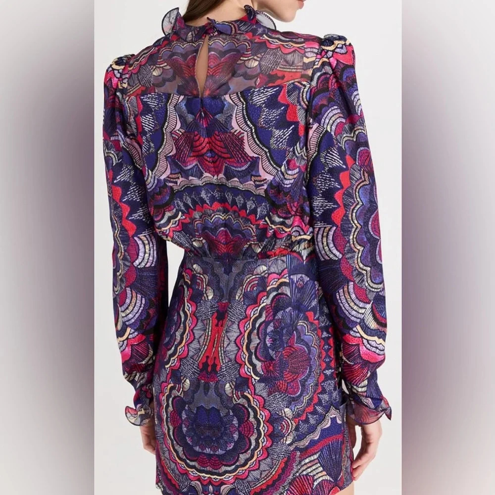 NWT Saloni Rina B Mini Dress Prism Crystalline Print Size 10 - Picture 2 of 9